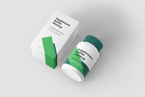 Supplement Bottle Packaging Mockup