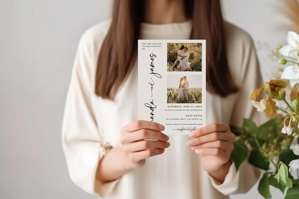 Printable Wedding Invite With Photo, an Invitation Template by LucaTheme (Photo 2 of 5)