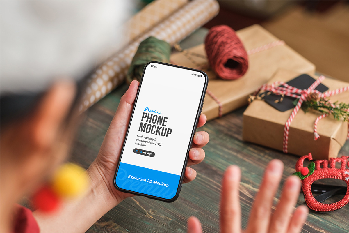 Smartphone Mockup Holiday Gifts, an Android Mockup by SimplDesign (Photo 2 of 2)