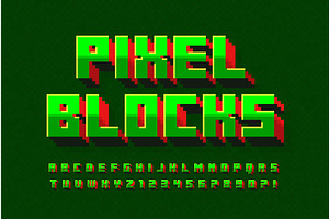 Pixel stylized vector alphabet, an Object Illustration by RevelStockart