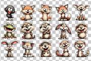 Quirky Woodland PNG Clipart Bundle, an Animal Illustration by Nicolle's Colorful Art (Thumbnail 3 of 5)