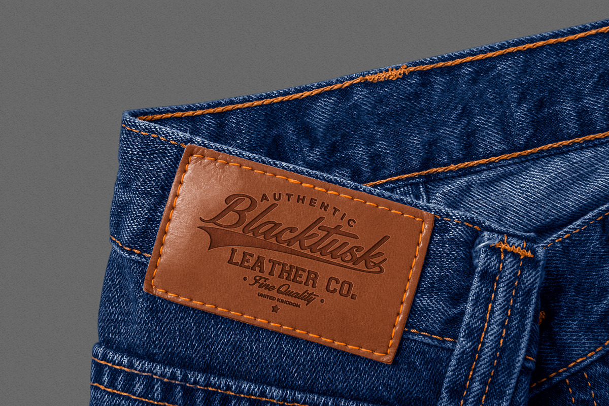 Jeans Leather Label Mockup, a Bottom Mockup by GfxFoundry (Photo 6 of 7)
