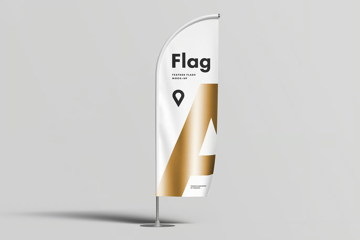 Feather Flag Mockup, an Advertising Mockup by zippypixelstudio (Photo 4 of 8)
