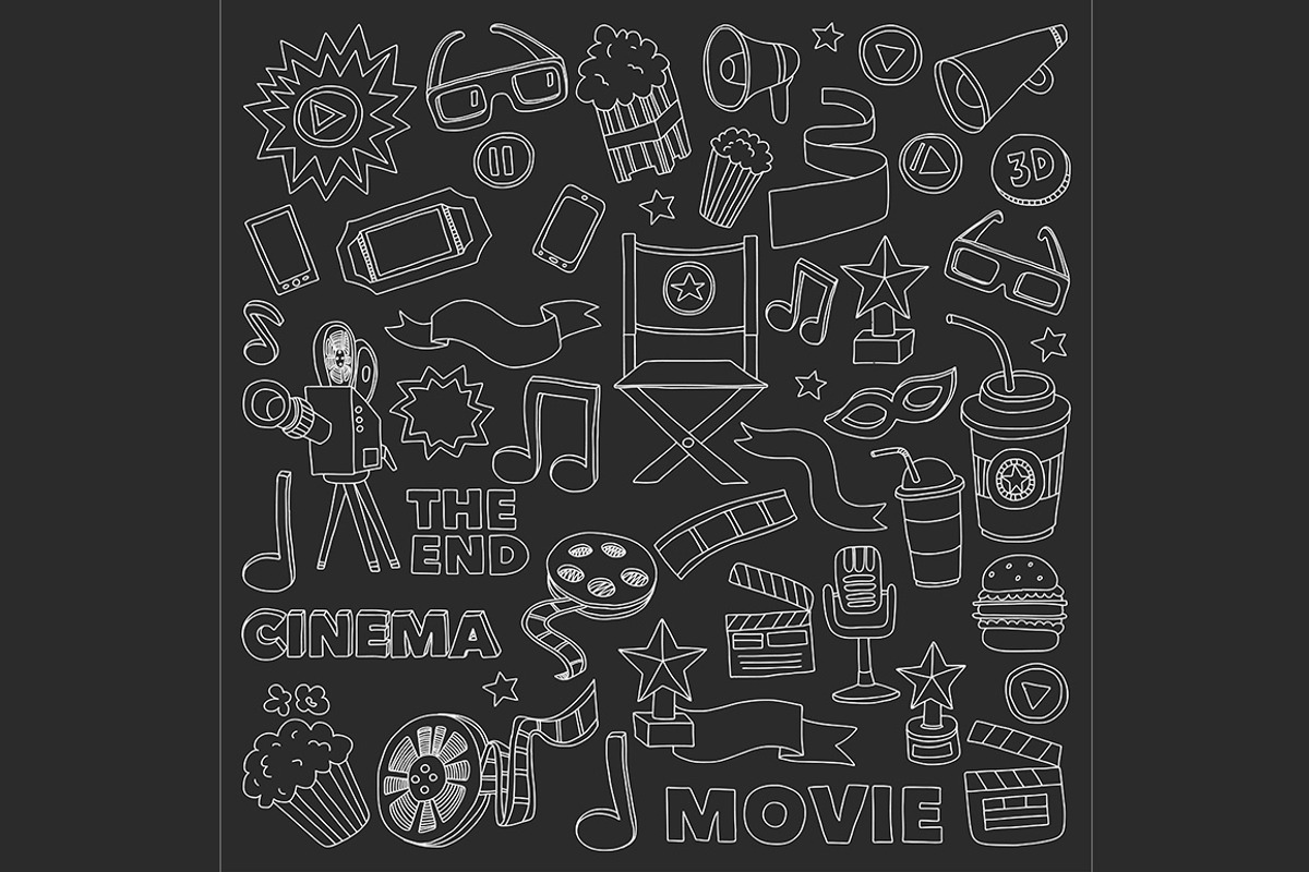It's movie time! Linear vector set, a Texture Illustration by Art Loft (Photo 16 of 16)