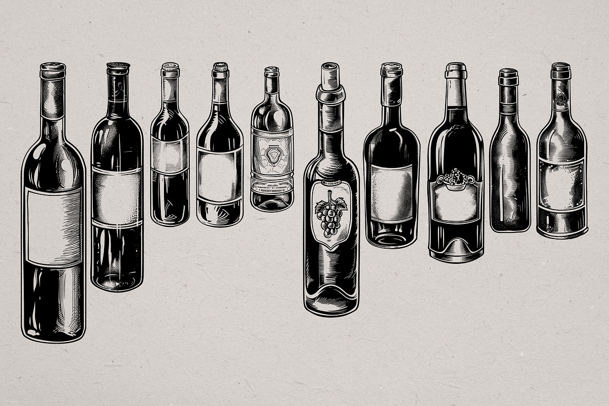 Hand Drawn Wine Vector Set, a Food Illustration by Alternate Studio (Photo 3 of 10)