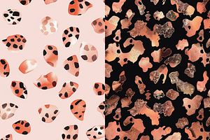 Rose Gold Leopard Spots Patterns