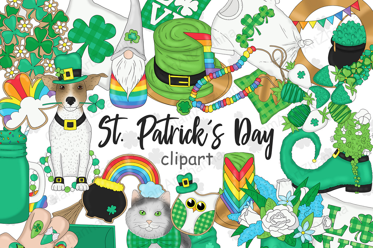 Saint Patrick's Day Clipart, a Seasonal Illustration by GlamArtZhanna (Photo 1 of 4)