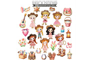 Watercolor Cowgirl Clipart Bundle, an Illustration by CharmClipart (Thumbnail 3 of 9)