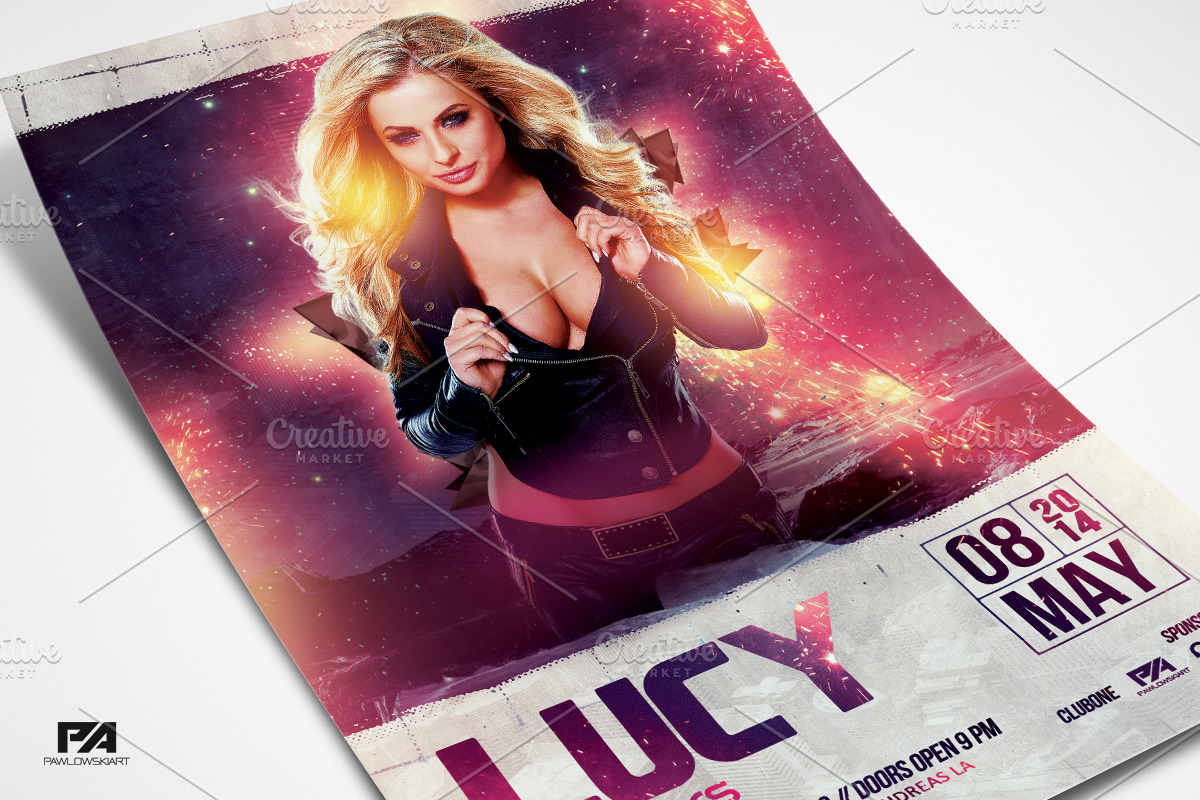 COSMO DJ Party Flyer Template, a Flyer Template by PawlowskiArt