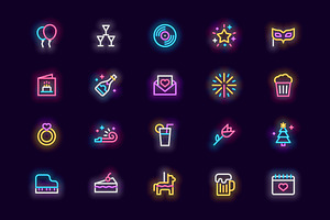 Party - Neon Icons