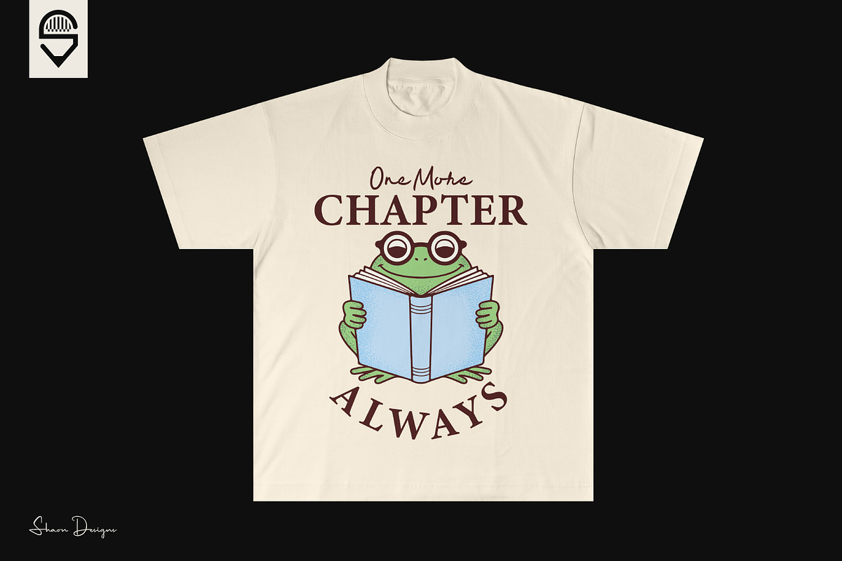 Cute frog reading a book, t-shirt, an Animal Illustration by shaondesigns (Photo 4 of 4)