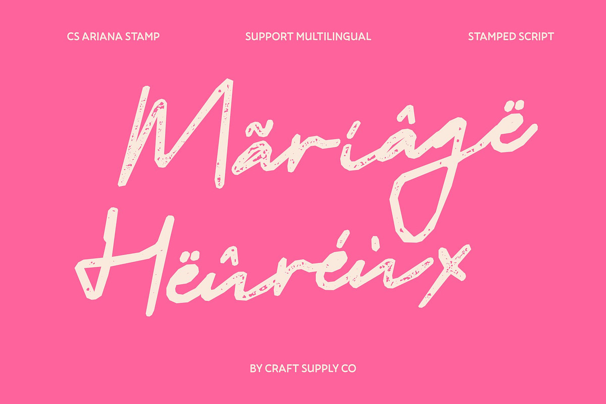 CS Ariana Stamp, a Script Font by Craft Supply Co. (Photo 7 of 8)