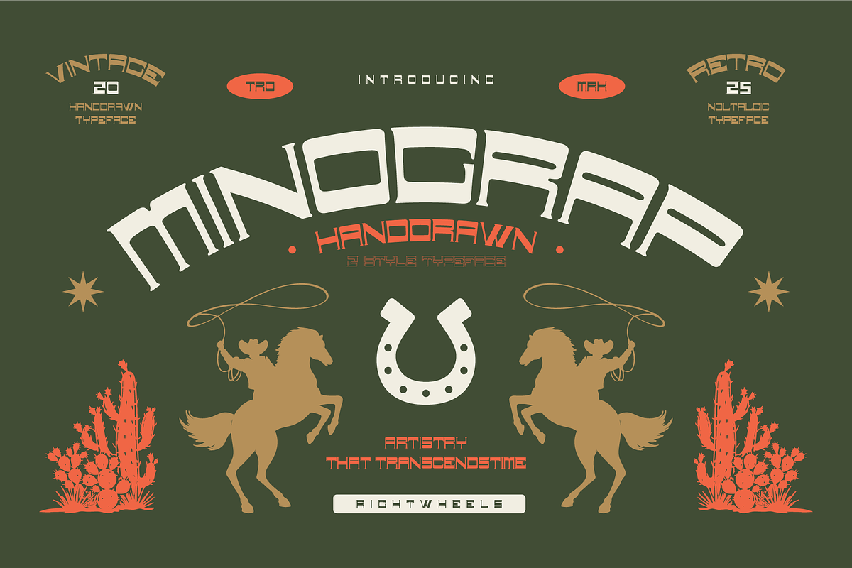 MINOGRAP - Vintage Handdrawn Font, a Font by Rightwheels (Photo 1 of 10)