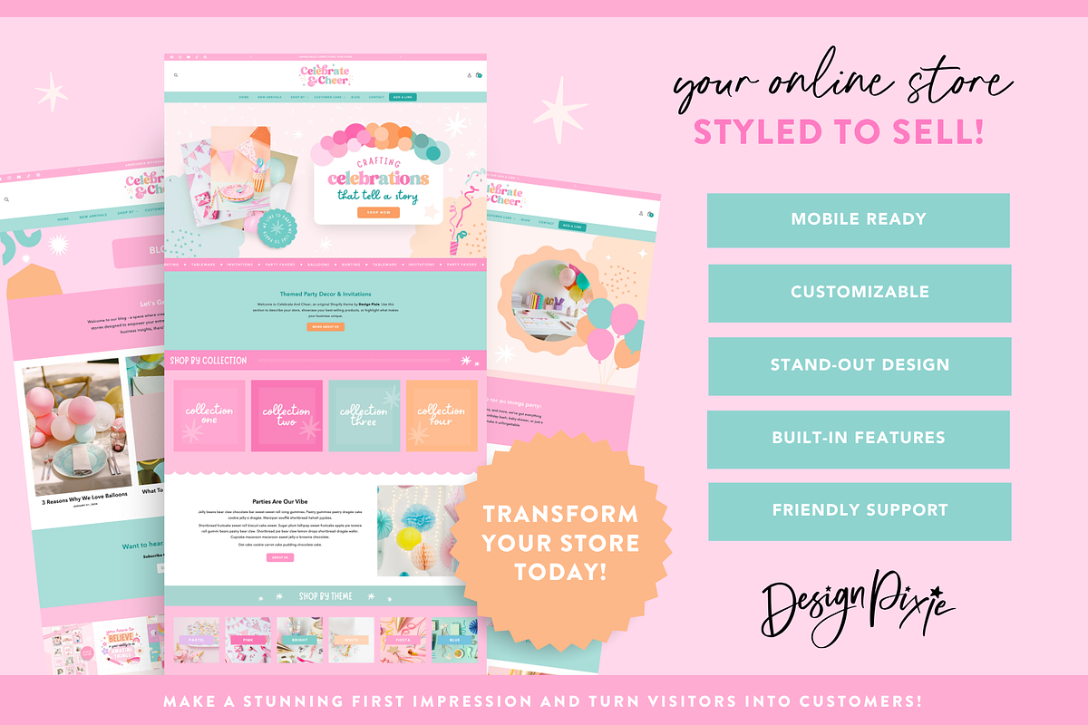 Bright Party Shopify Theme, a Shopify Template by Design Pixie (Photo 3 of 10)