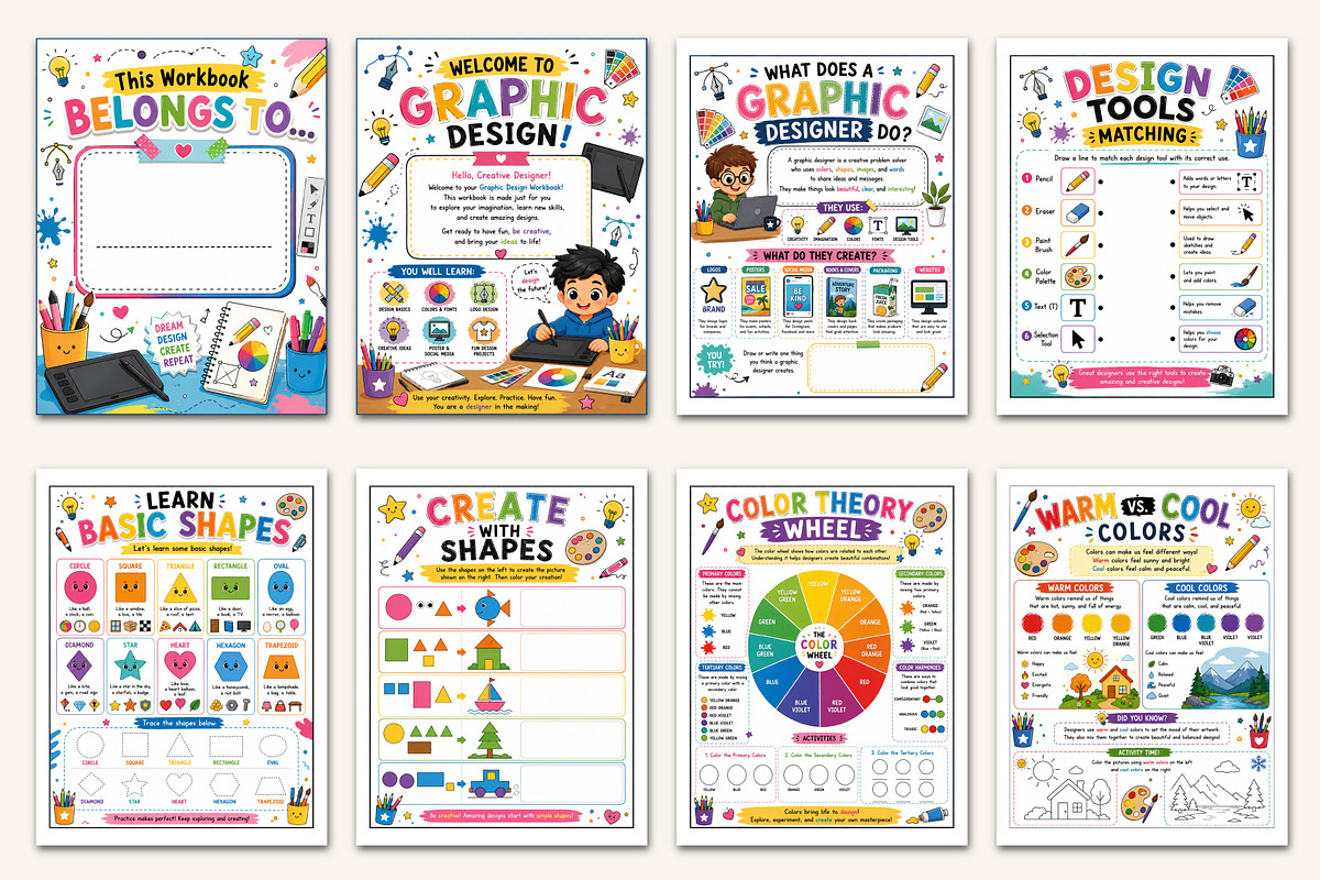Graphic Design Workbook, a Stationery Template by Designmela01 (Photo 2 of 5)