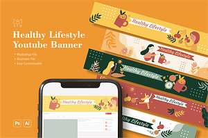 Fun Healthy Lifestyle Youtube Banner, a Social Media Template by AM studio