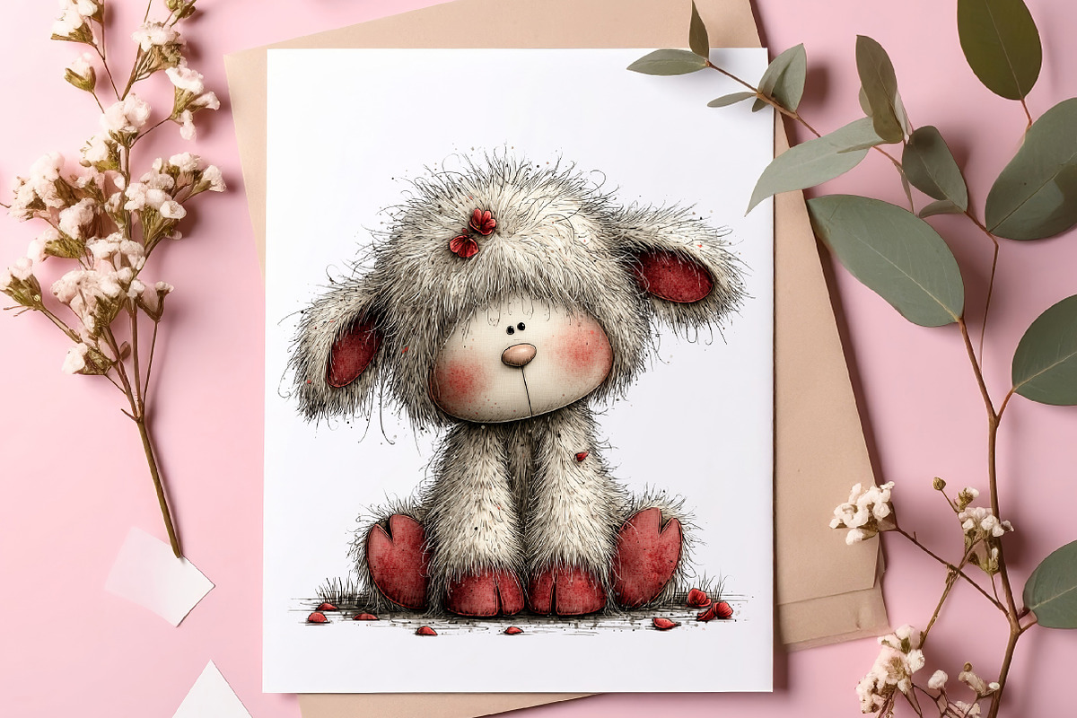 Cute spring lamb clipart, an Illustration by SinaCreation (Photo 7 of 11)