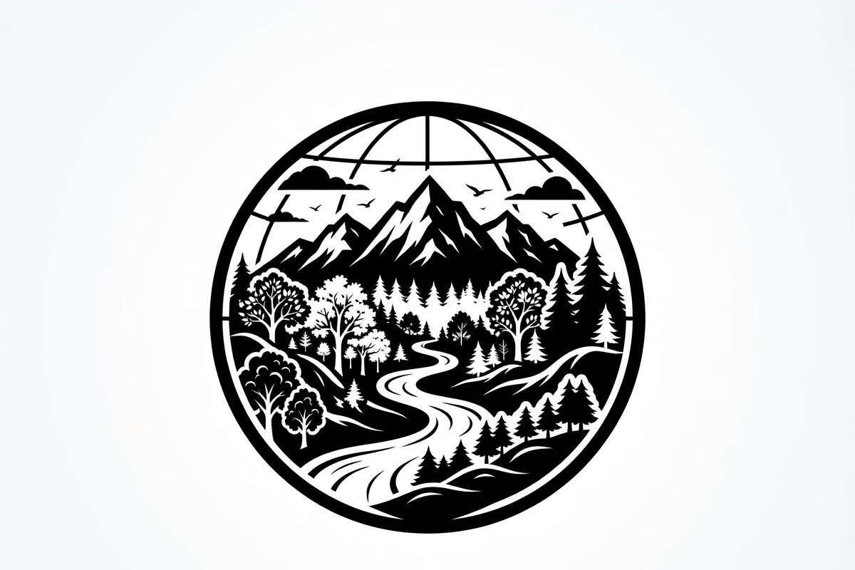 60 Eco Globe Landscape Silhouette, a Technology Illustration by Amazin_art (Photo 14 of 29)