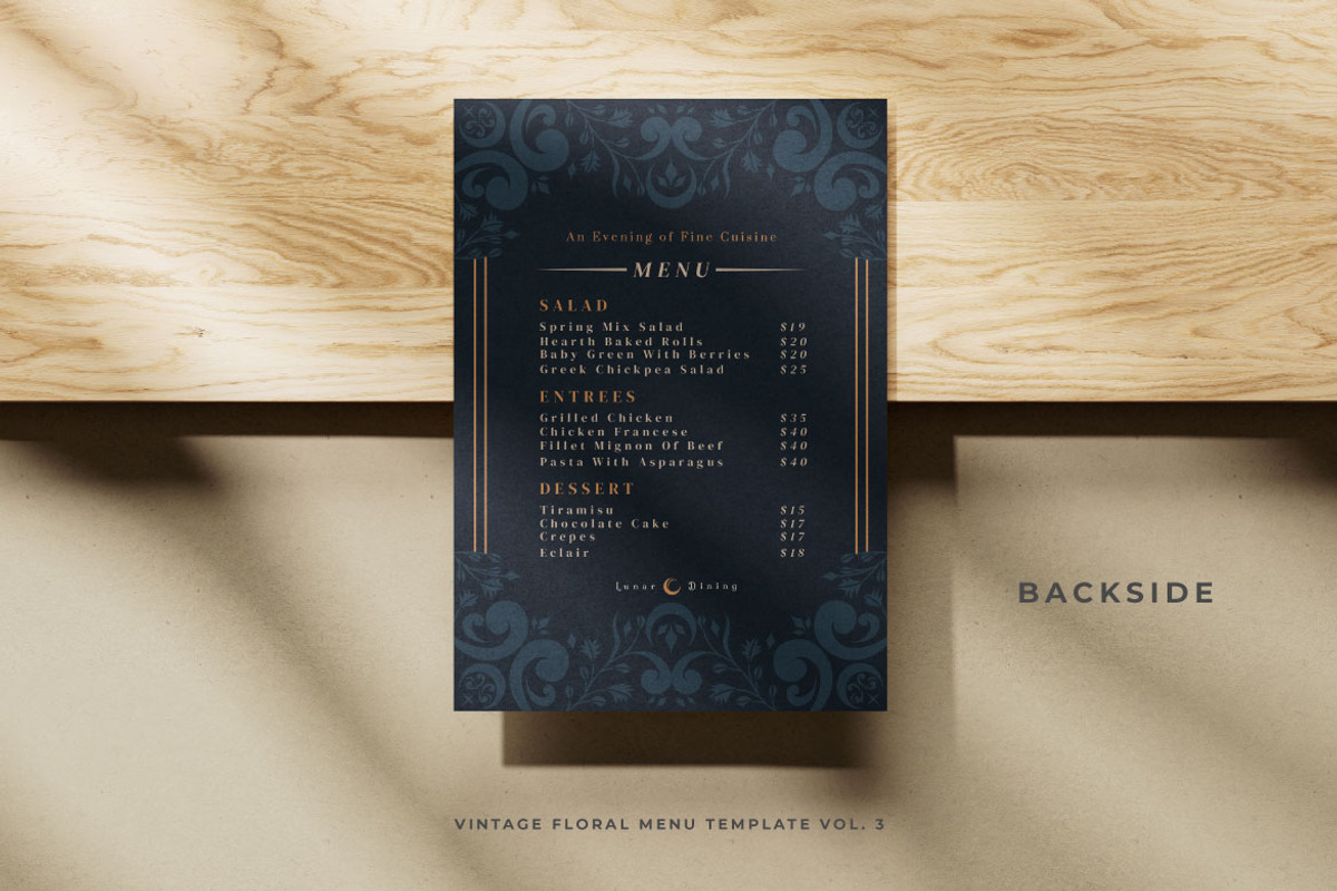 Vintage Floral Menu Vol.3, a Brochure Template by Bewalrus Studio (Photo 6 of 6)