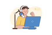 Live Stream & Podcast Illustration, an Object Graphic by Jump Studio (Thumbnail 7 of 12)