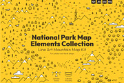 National Park Map Elements, a Decorative Illustration by Ilia Design (Thumbnail 1 of 7)