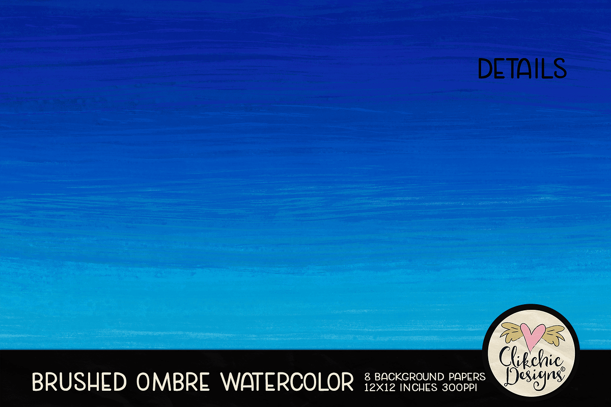 Brushed Ombre Watercolor Textures, a Texture Graphic by Clikchic Designs (Photo 5 of 5)