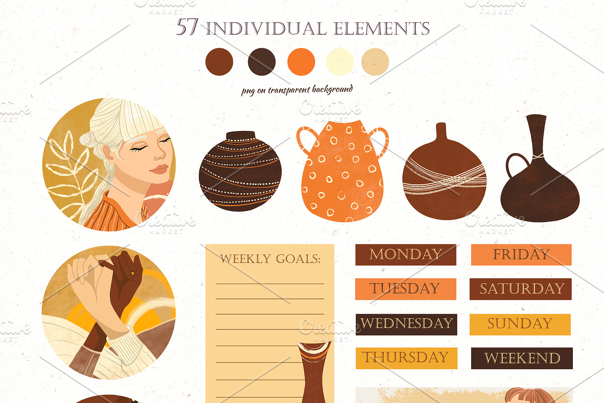 Modern bullet journal, a Stationery Template by Scarlet Heath Art (Photo 8 of 9)