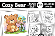 Cozy Bear Coloring Book, an Animal Illustration by Ink Gallery (Thumbnail 1 of 9)