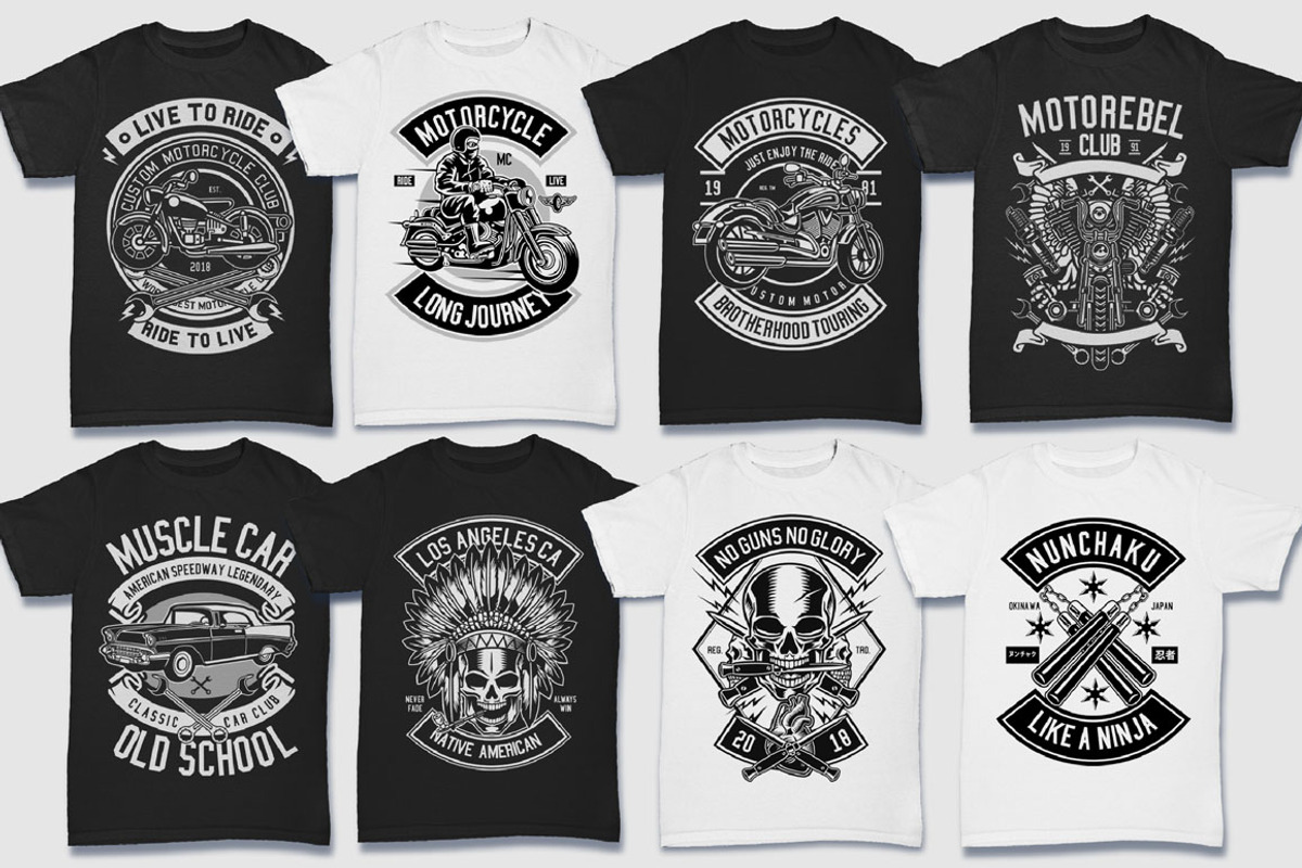 200 Vector Tshirt Designs ( B/W ), an Education Illustration by roach_graphic (Photo 16 of 27)