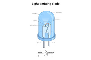 Light-Emitting Diode LED Structure, an Illustration by AlexArt