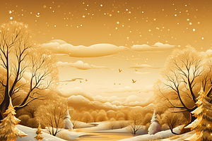 Golden Christmas Landscape