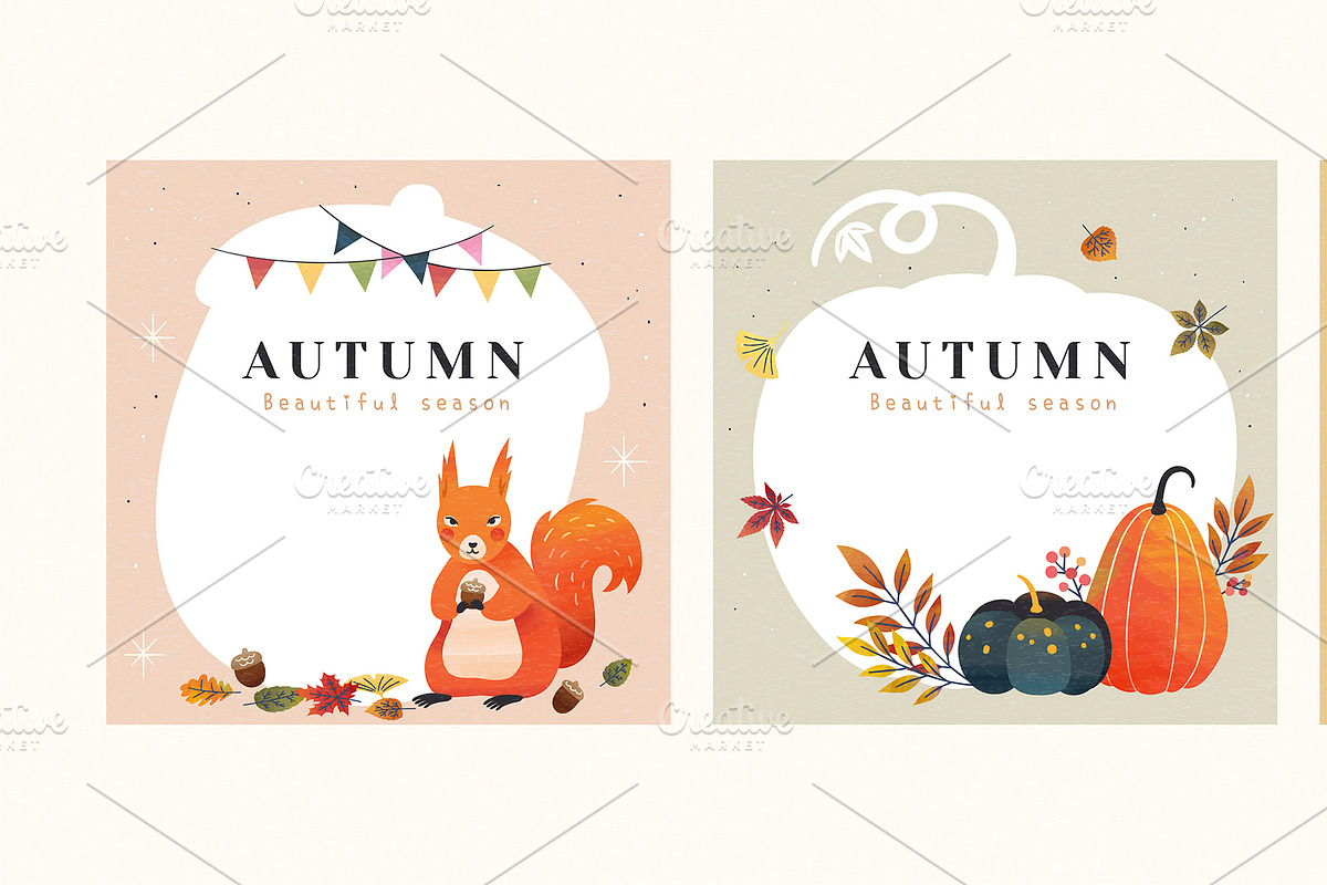 Set of autumn illustrations, a Brochure Template by TotallypicRF