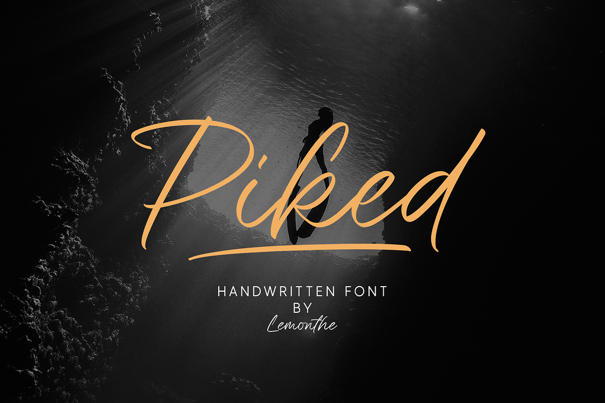 Piked | Handwritten Font, a Script Font by Lemonthe (Photo 1 of 7)