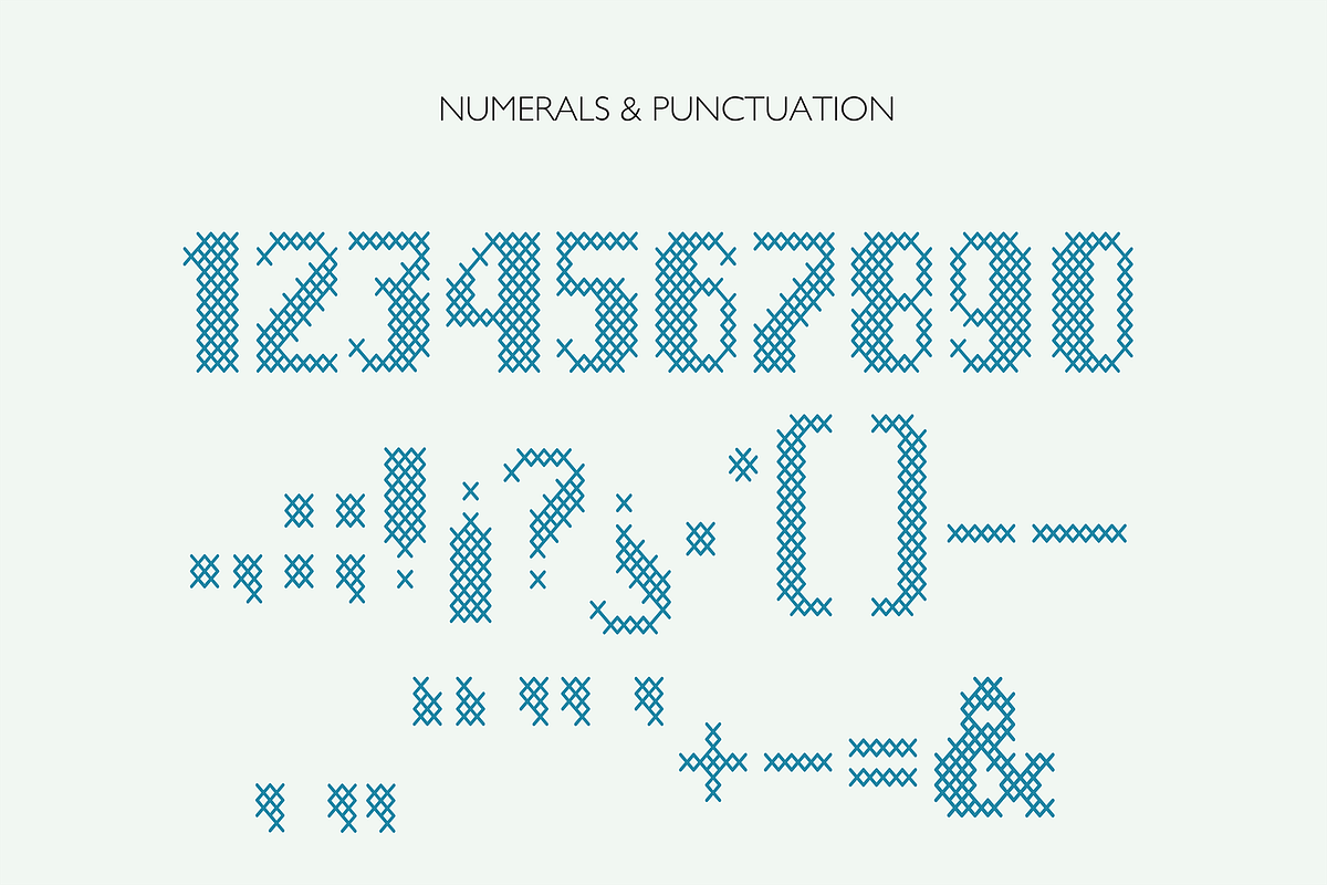 Stitch it up! A cross-stitch font, a Sans Serif Font by Studio Indigo (Photo 7 of 9)