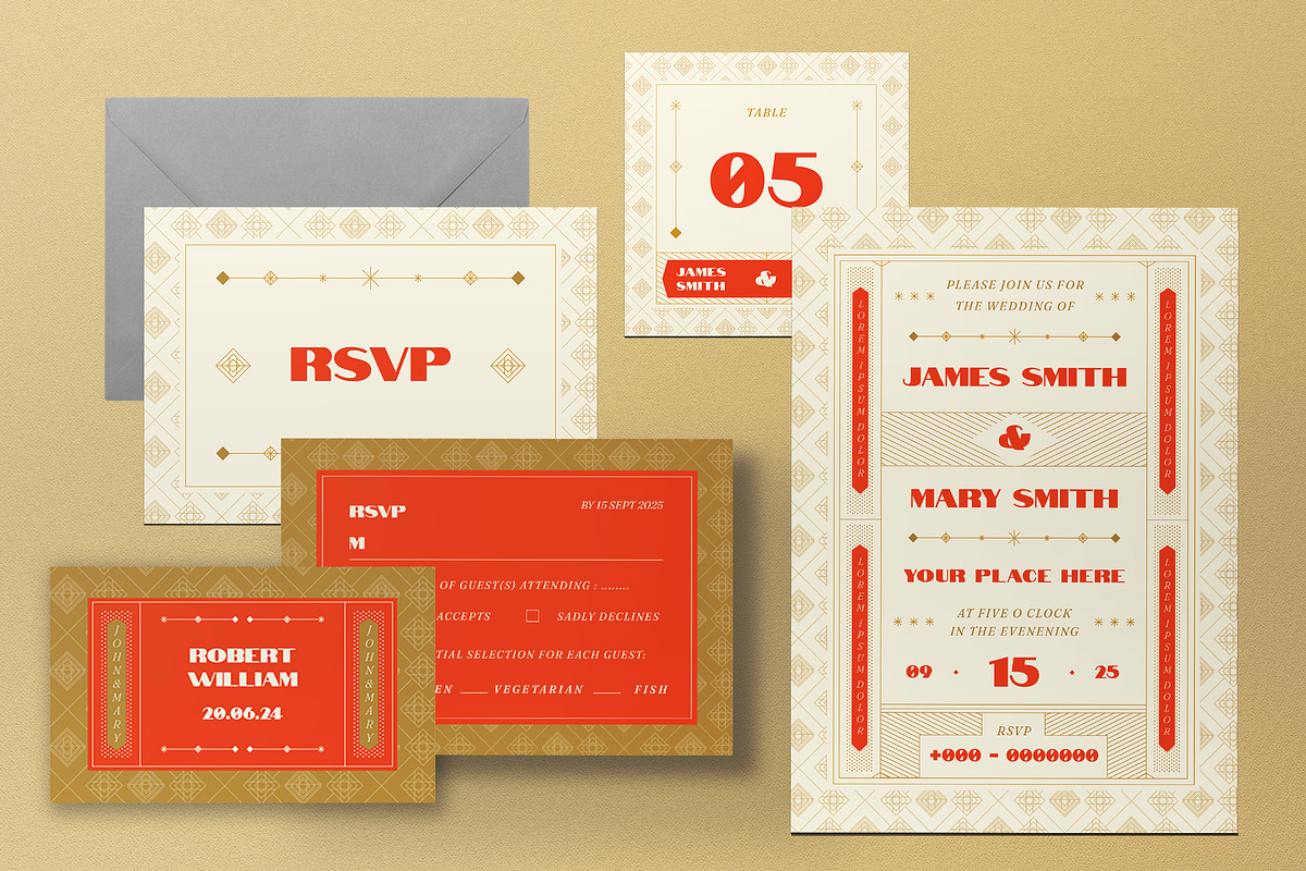 Wedding Invitation Set, an Invitation Template by graphicook (Photo 2 of 3)