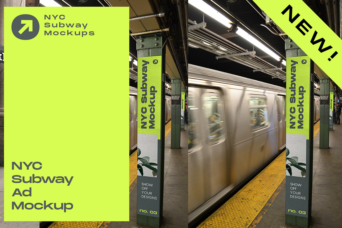 Poster Mockup NYC Subway, an Advertising Mockup by NYC Billboard Mockups (Photo 1 of 2)