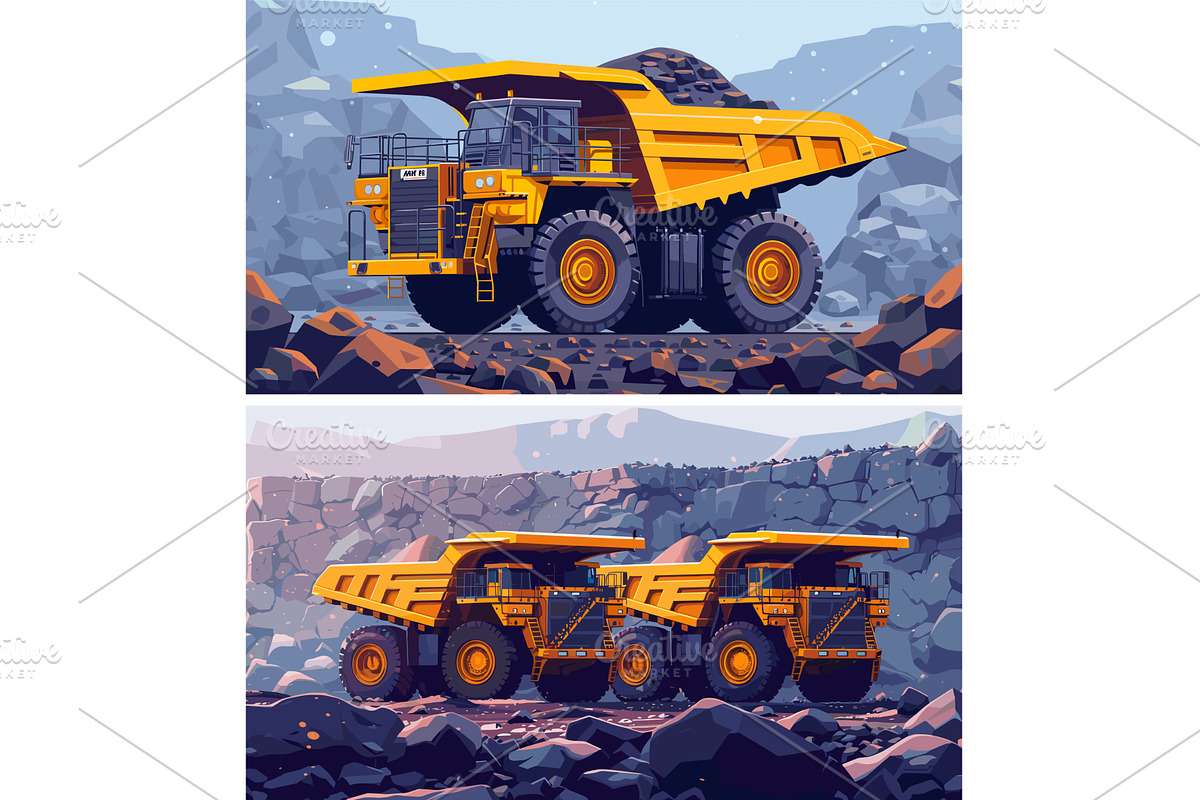 Massive yellow dumpers cartoon, an Illustration by Onyx