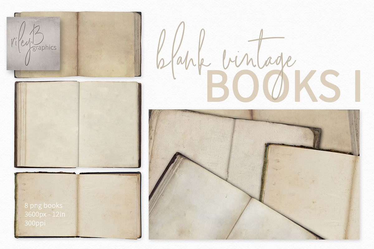 Blank Vintage Books I, a Texture Graphic by rileyBgraphics (Photo 1 of 5)