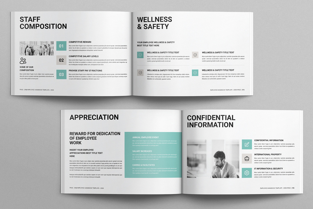 Employee Handbook Template Landscape, a Brochure Template by E-Type (Photo 5 of 7)