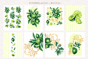 Lime Watercolor Collection, a Food Illustration by SashaKondr (Thumbnail 10 of 15)
