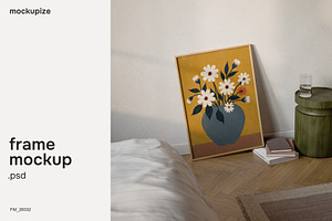 5x7 Bedroom Leaning Frame Mockup