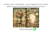 Christmas Alice Junk Journal Pages, a Seasonal Illustration by Print Haven Mochi Vintage (Thumbnail 3 of 11)