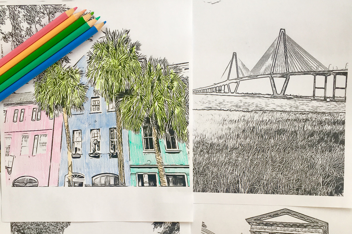 Charleston coloring book, a Templates & Theme by Grandmillennial Lane