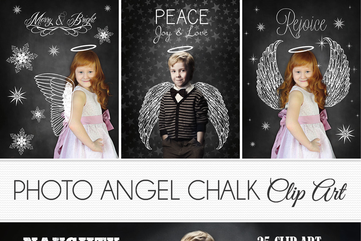PHOTO ANGEL CHALK CLIPART, an Illustration by Artfanaticus (Photo 1 of 5)