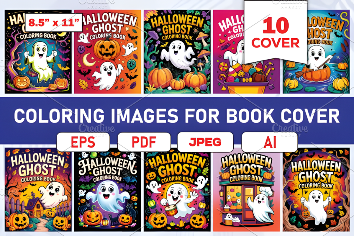 Halloween Ghost Coloring Book, a Seasonal Illustration by Design Station (Photo 3 of 3)