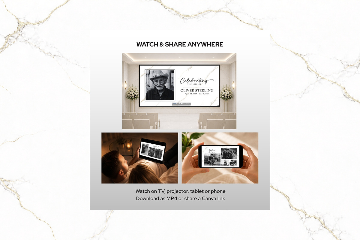 Funeral Slideshow B&W Canva FS001, a Presentation Template by TyphoonStudio (Photo 8 of 8)