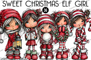 Sweet Christmas Elf Girl Clipart, an Illustration by DreamArtGraphic (Thumbnail 1 of 5)