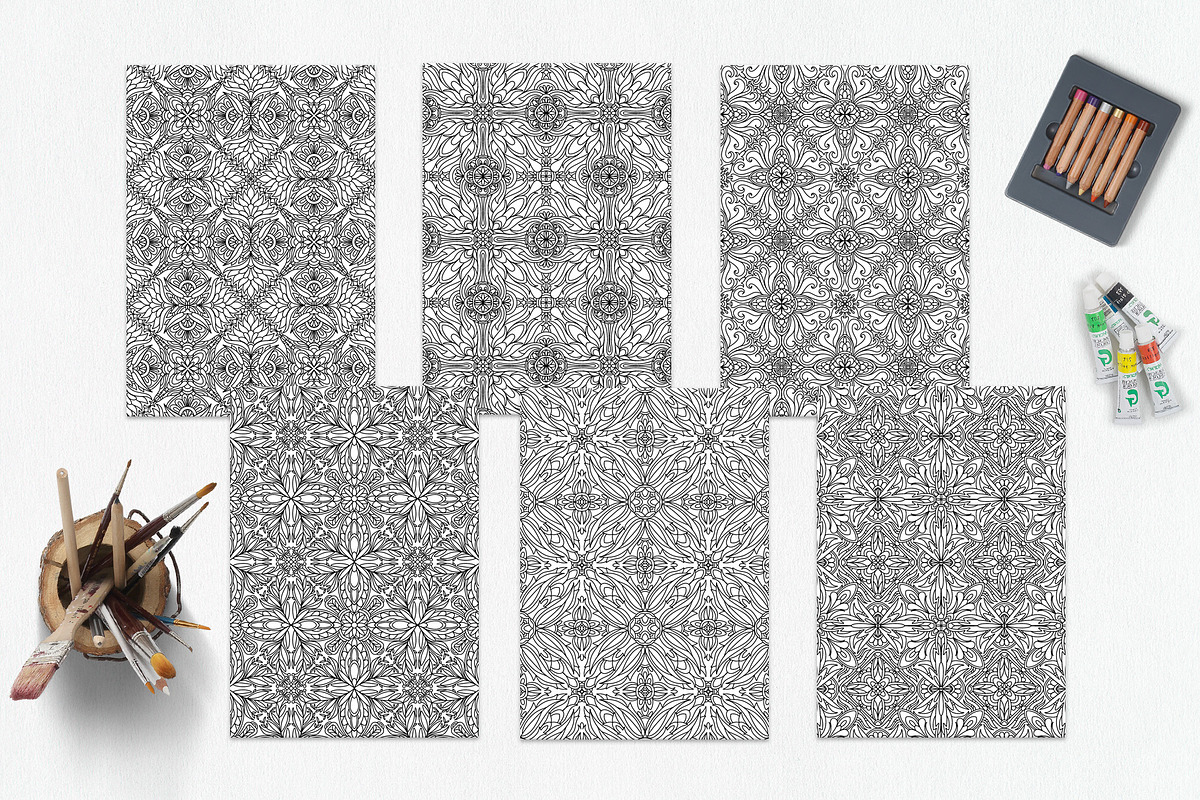 Patterns for coloring PDF,JPG vol-10, a Brochure Template by dnapslvsk (Photo 3 of 6)