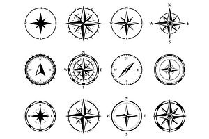 Compass Navigation Silhouette Icon, an Object Illustration by Gentle Studio