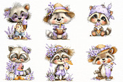 Whimsical summer raccoon Clipart, an Illustration by Designworld (Thumbnail 2 of 7)